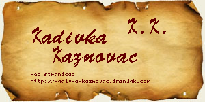 Kadivka Kaznovac vizit kartica
